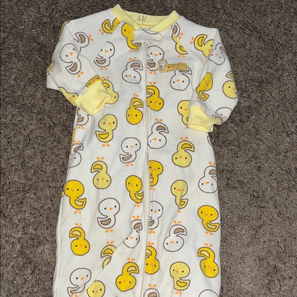 Child of Mine Duck Print Sleep Sack - Yellow and White